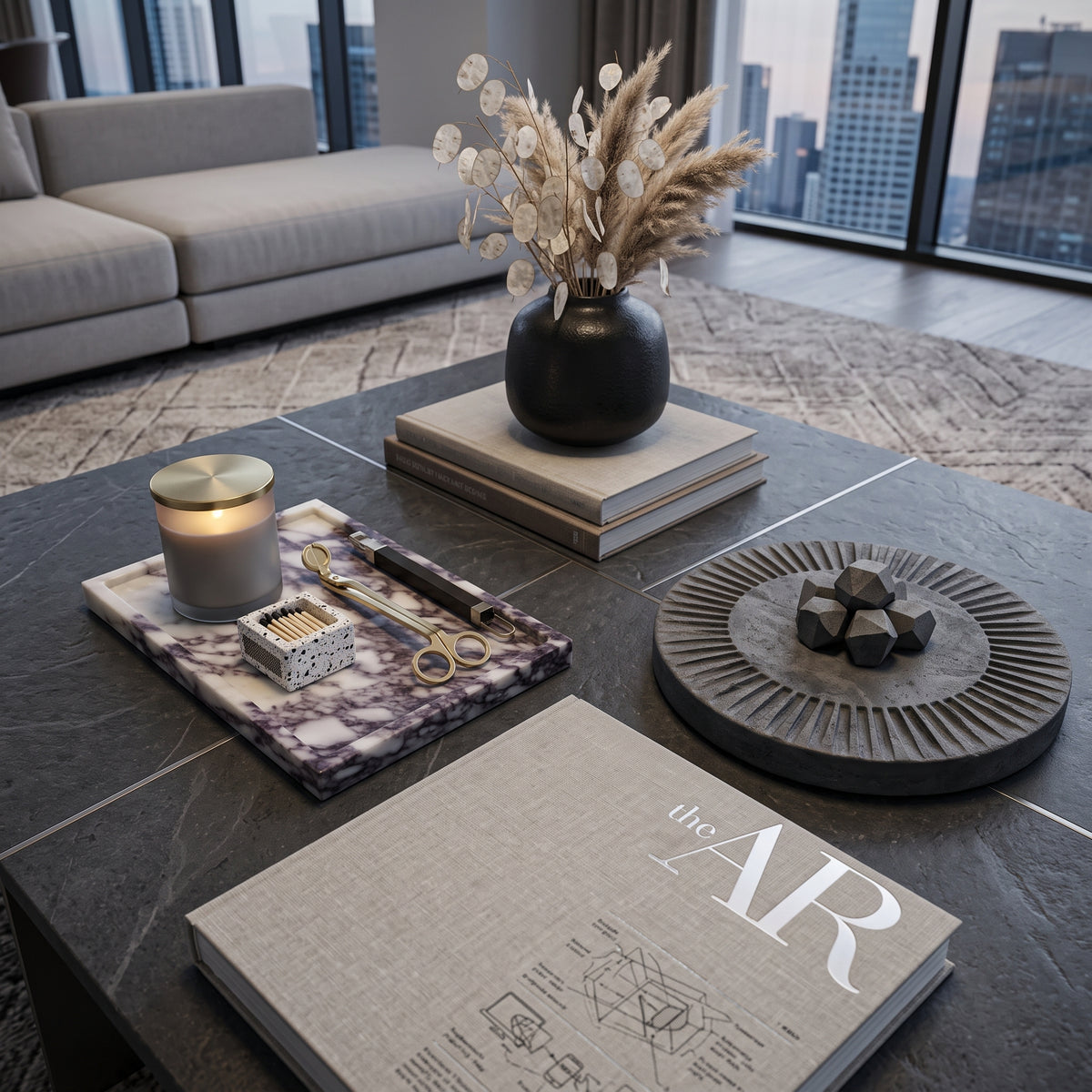 Calacatta Viola Marble Tray – Luxury Natural Stone Decorative Tray