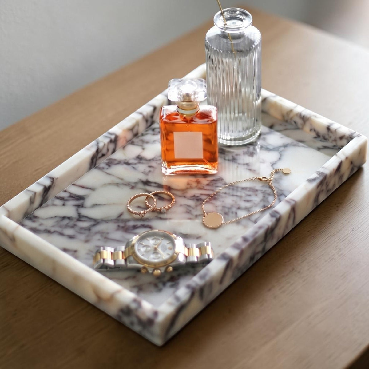 Calacatta Viola Marble Tray – Luxury Natural Stone Decorative Tray